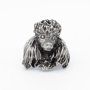 Buck Snort Lodge Dogs Poodle Pewter Cabinet Knob