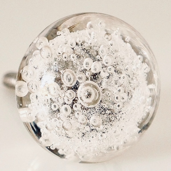 Clear  Bubble Glass Cabinet Knob