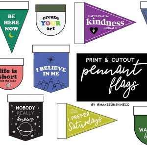 Printable Pennant Flag Wall Art for your home office or room image 1