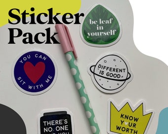 Positive, Inspiring, Fun Sticker Pack | Mindset & Mindfulness Stickers Decals for your laptop, phone