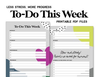 Printable Weekly To-Do List for busy peeps! Get focused, stay organised, reach your goals