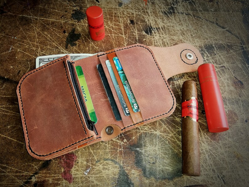 biker card wallet Man/'s leather wallet small biker/' s wallet leather wallet handmade wallet