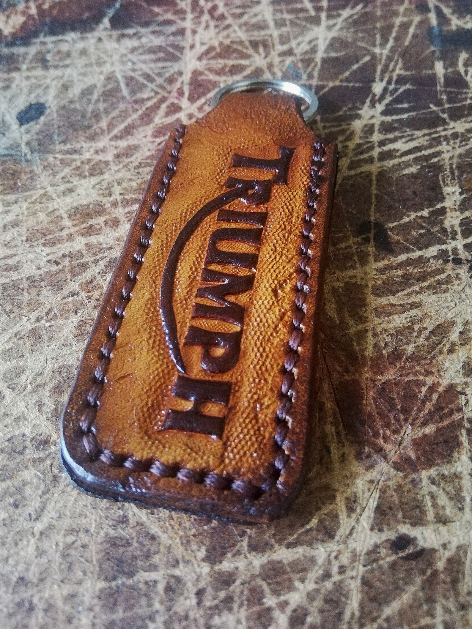 Biker S Keychain. Triumph. Personalized Leather Keychain. | Etsy