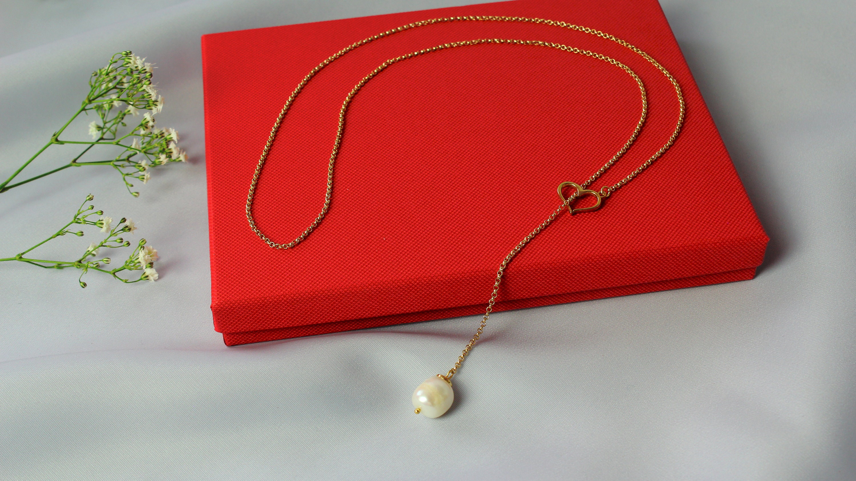 Single pearl necklace 24k Gold chain lariat necklace Minimalist Cultured pearl necklace Bridal Pearl long necklace Unique June birthday gift