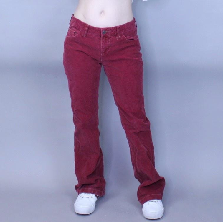 Pantalon évasé Velours Rouge Miss Selfridge Taille 8, Années 2000 - Neuf Sans étiquettes