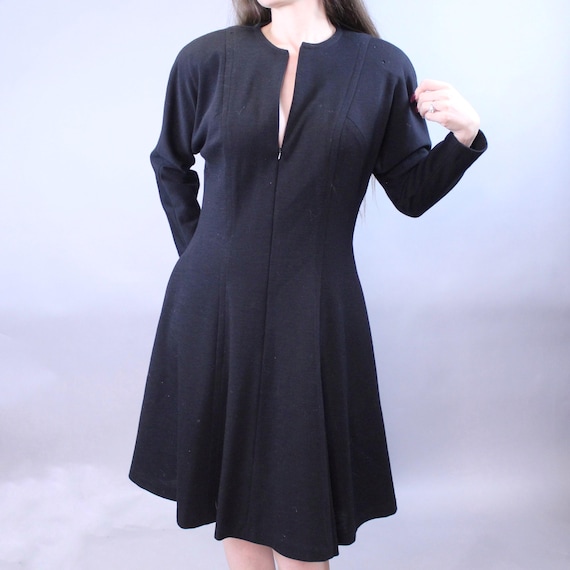 Vintage 80s Zip Front Mini Dress by Le Crillon