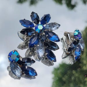 Vintage 50er Jahre Schmuck Set von Weiss Strass Brosche und Ohrclips