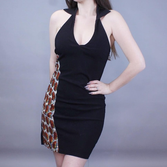 Vintage 90s Collared Mini Dress with Baby Print