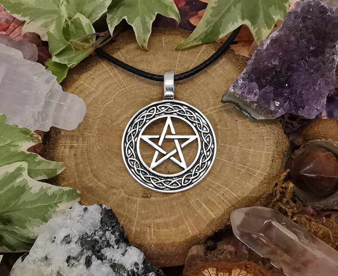 Celtic Pentagram Necklace Pentacle Jewellery Witches Foot