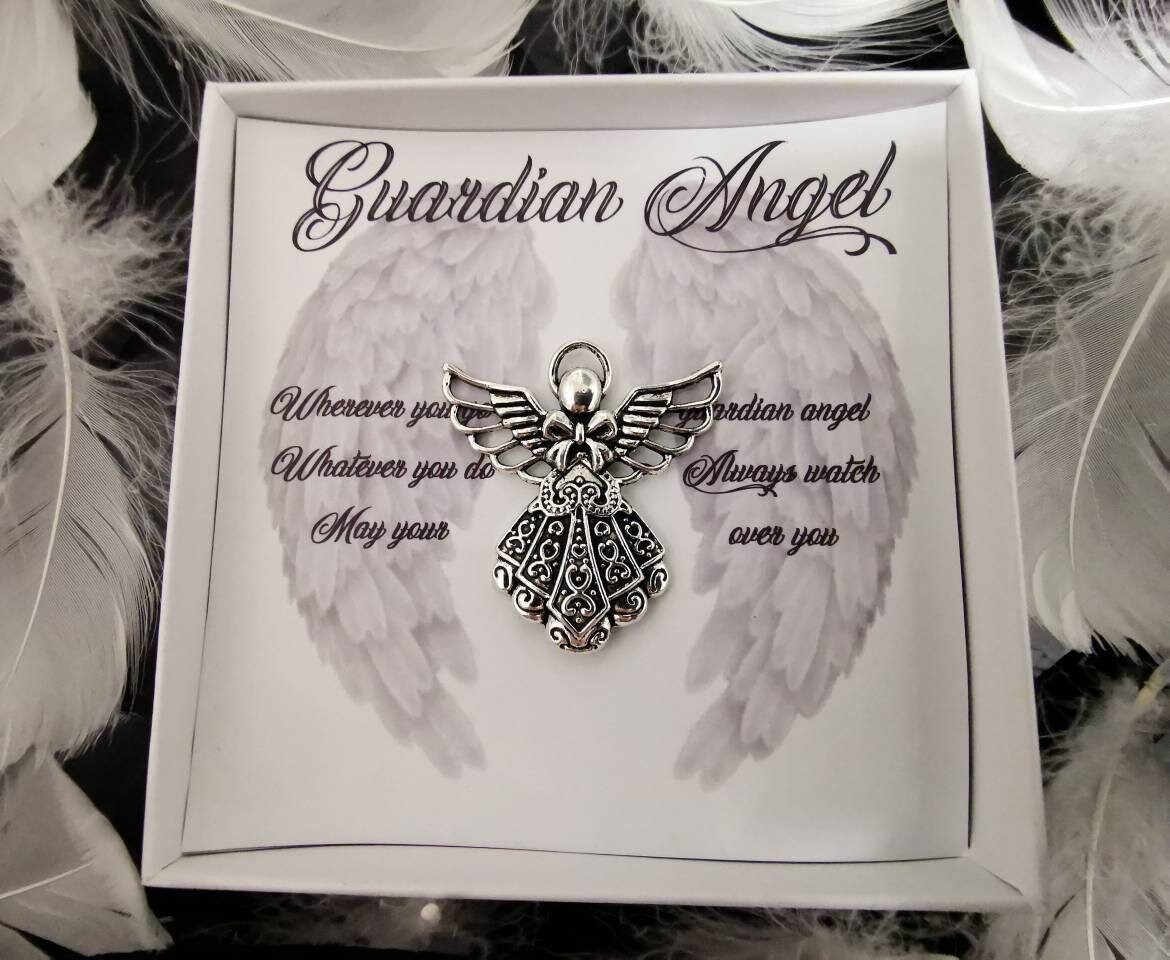 Pocket Guardian Angel Angel Keyring Protection Keychain Etsy