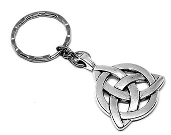 Celtic Round Interlaced Pewter Keyring - Etsy