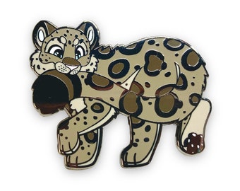 Snow Leopard Enamel Pin Animal Cute Furry Cartoon