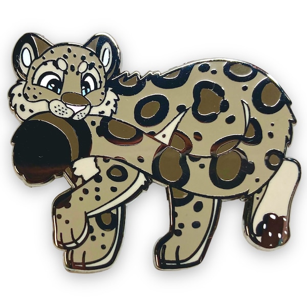 Snow Leopard Enamel Pin Animal Cute Furry Cartoon