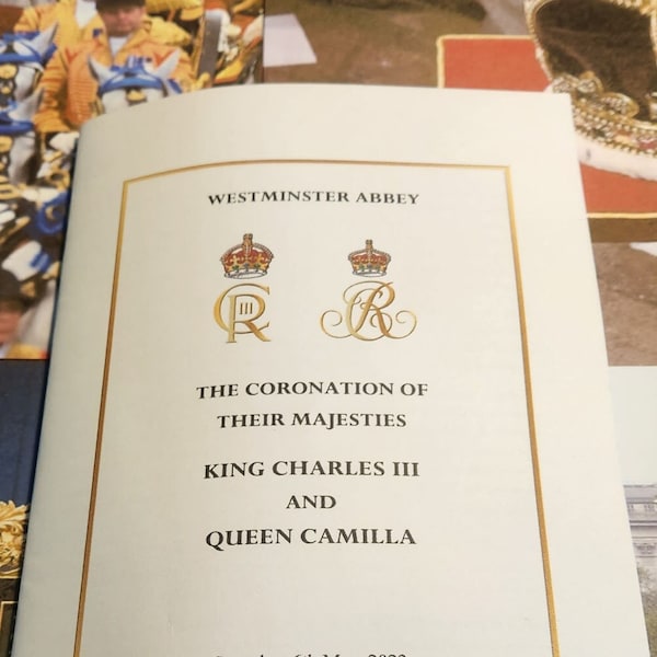 Recuerdos de coronación Regalo del rey Carlos / El servicio de coronación 2023 / Folleto oficial de la orden de servicio / Impresión real del rey Carlos III