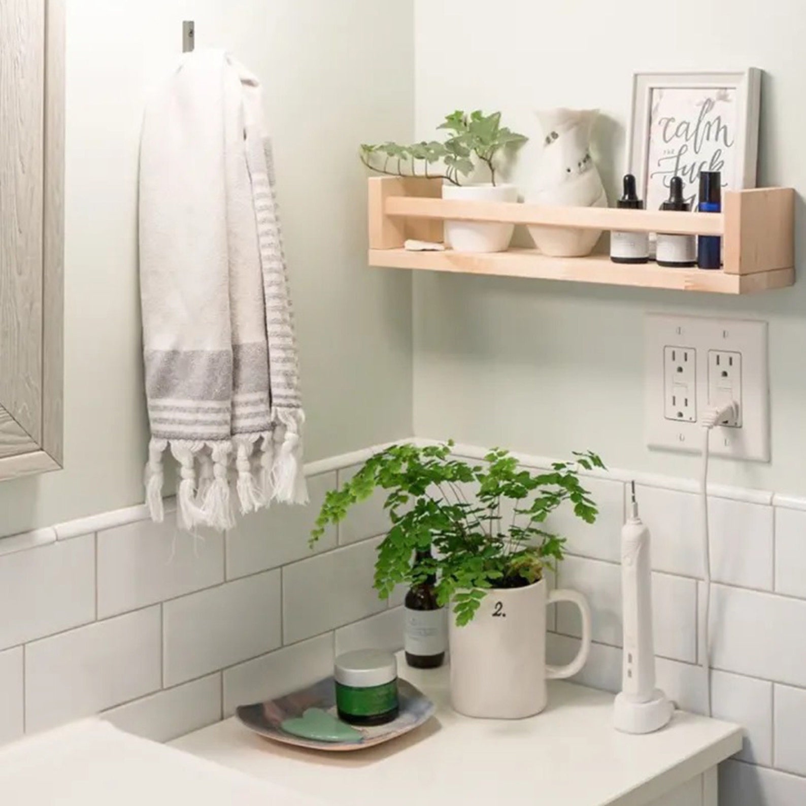 Wall Shelf, Vanity Floating Shelf, Wood Floating Shelves, Plant Wall