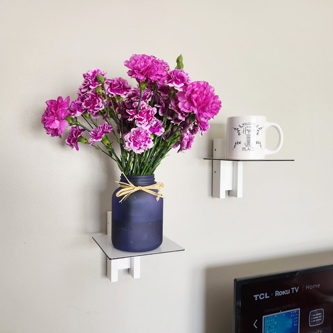 Minimalist Floating Shelf, Metal Floating Shelves, Plant Shelf, Book
