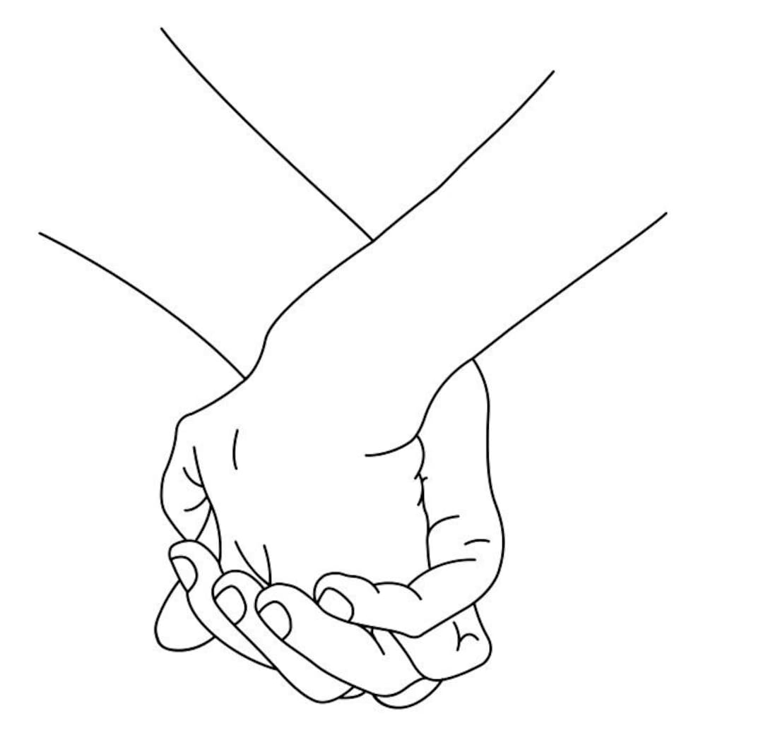 Hand in Hand haltende Hände Liebespaar Valentinstag digitale svg Datei