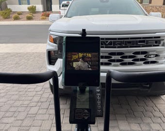 Ipad / tablet holder for Assault Bike (portrait, orientation only)