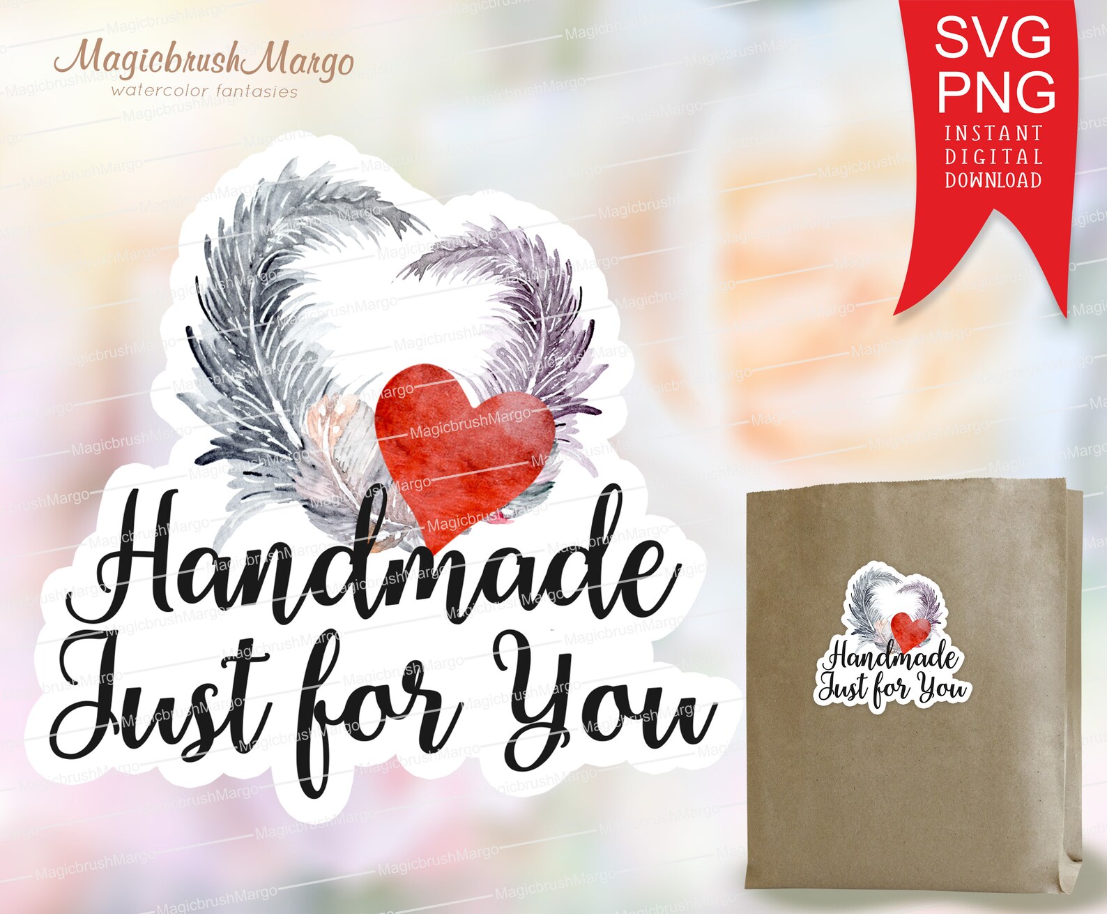 Handmade Just for You sticker PNG SVG. Happy Mail Labels. | Etsy