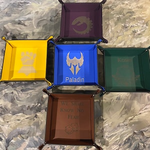 Bandeja de dados de cuero DND personalizada / Accesorios DND / RPG / Wargamers / Juegos de mesa / Catchall