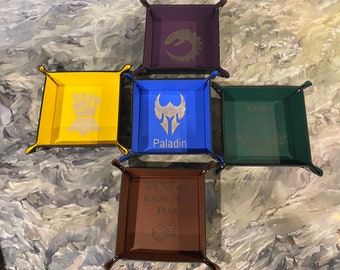 Aangepaste DND lederen dobbelsteenlade/ NST-accessoires / RPG / Wargamers / Bordspellen/ Catchall