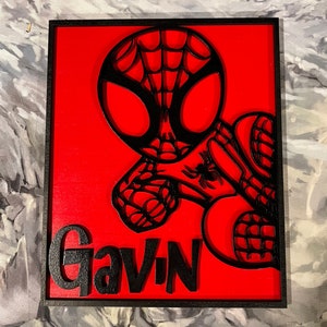 Spider-Man wall decor, layered, customizable, kids room, nursery, man cave