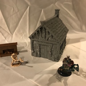 Cottage Terrain Scenery for Tabletop 28mm Miniatures Wargame, 3D Printed D&D RPG