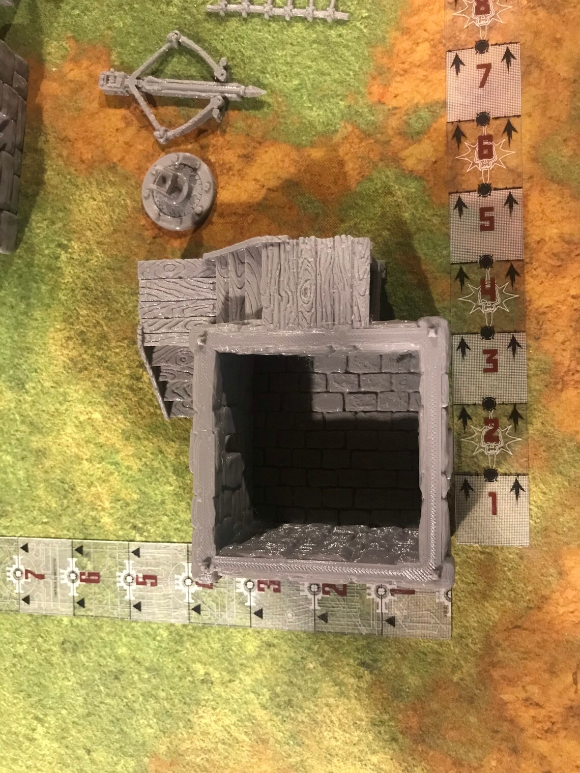 Miniature Ruined Tower Terrain – 28mm Scale 3D Printed Scenery For Tabletop Wargames & RPGs (Unpainted, 5.7" Tall) - View #4