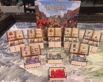 Quacks of Quedlinburg bordopbergertray, lasergeprint, voor 21 mm muntcapsules, 3D-geprinte penningbeschermer van 4 mm.