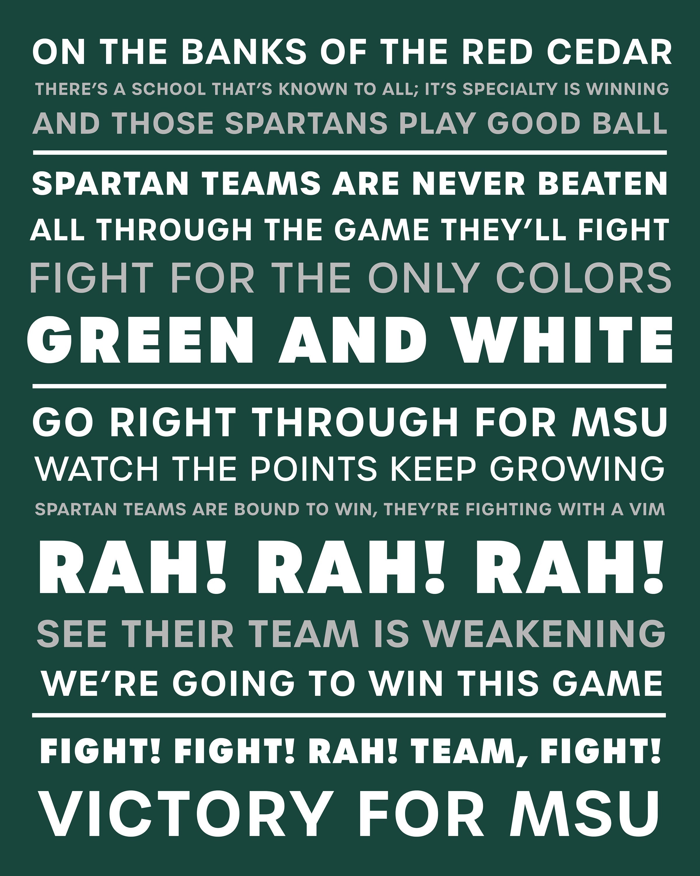 Michigan State University Fight Song Etsy