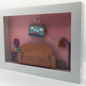 The Simpsons Living Room 5x7 Shadow Box