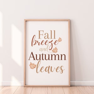 Set of 3 Fall Home Decor Prints: Autumn Wall Art (Digital Download)