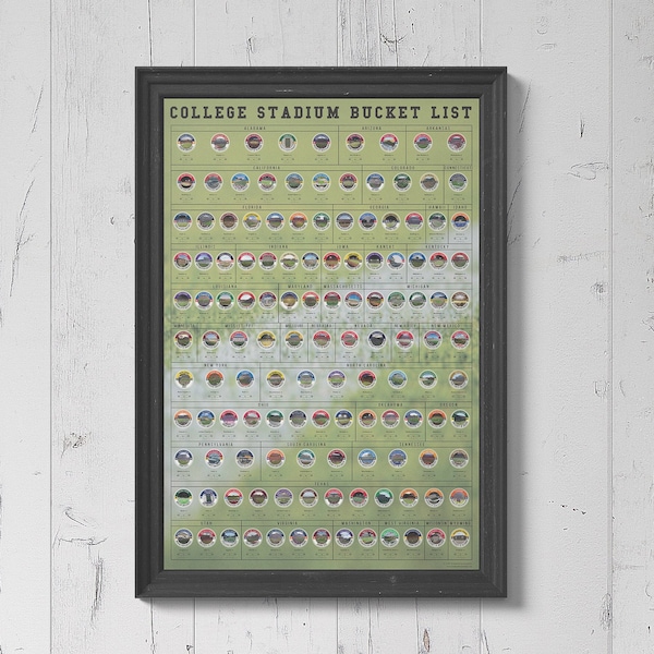 2024 - College Football Stadium Bucket List Poster