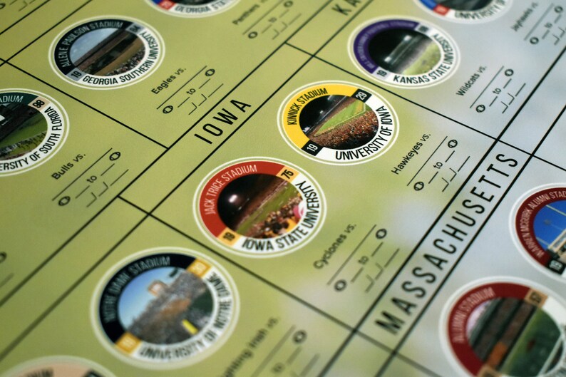 2024 College Football Stadium Bucket List Poster Etsy