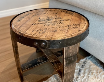 Whiskey, Wine Barrel End Table