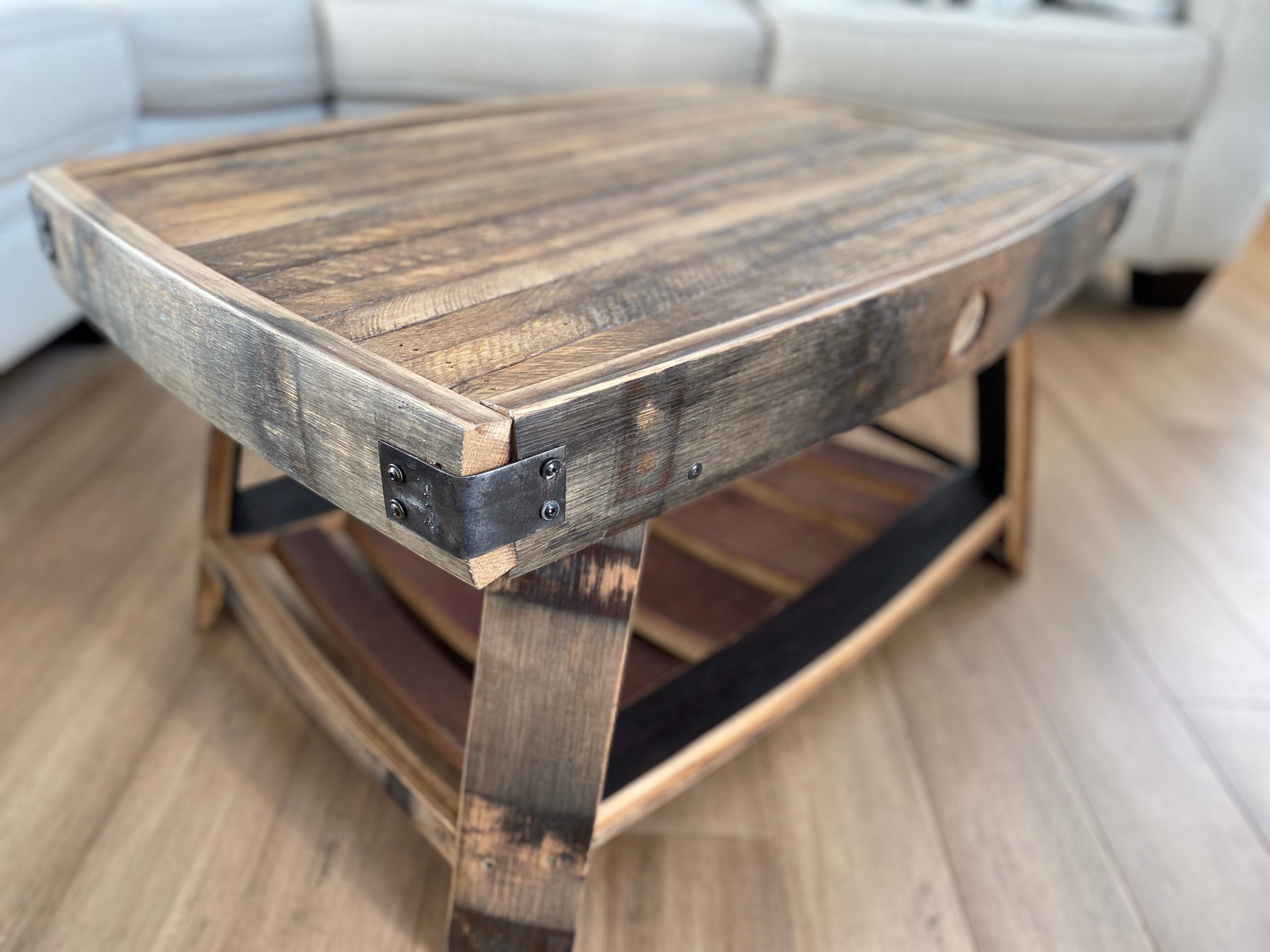 Whiskey Barrel Stave Coffee Table Etsy