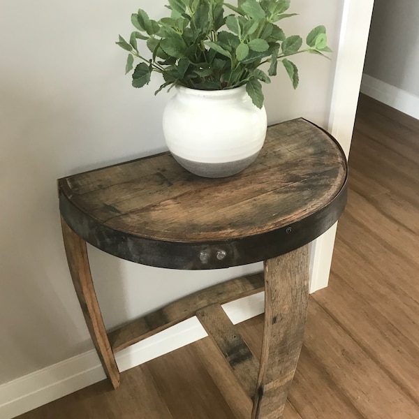 Wine, Whiskey Barrel Wall Table