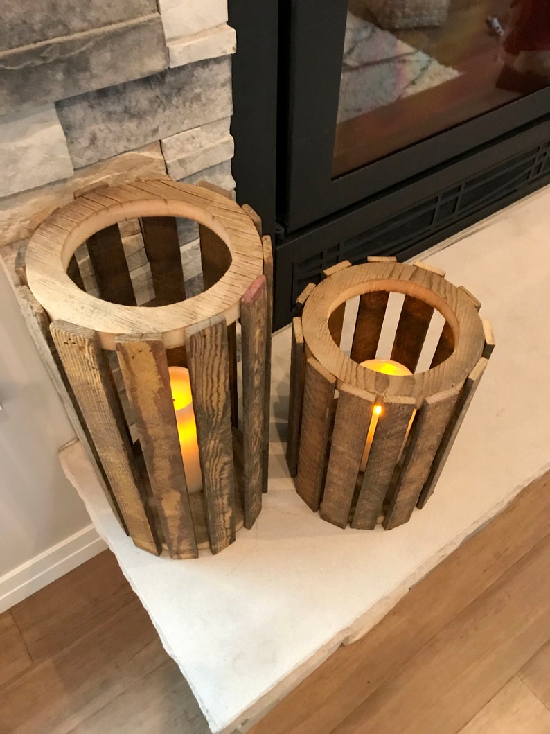 Reclaimed Tobacco Lath Vase Set of 3 image 2