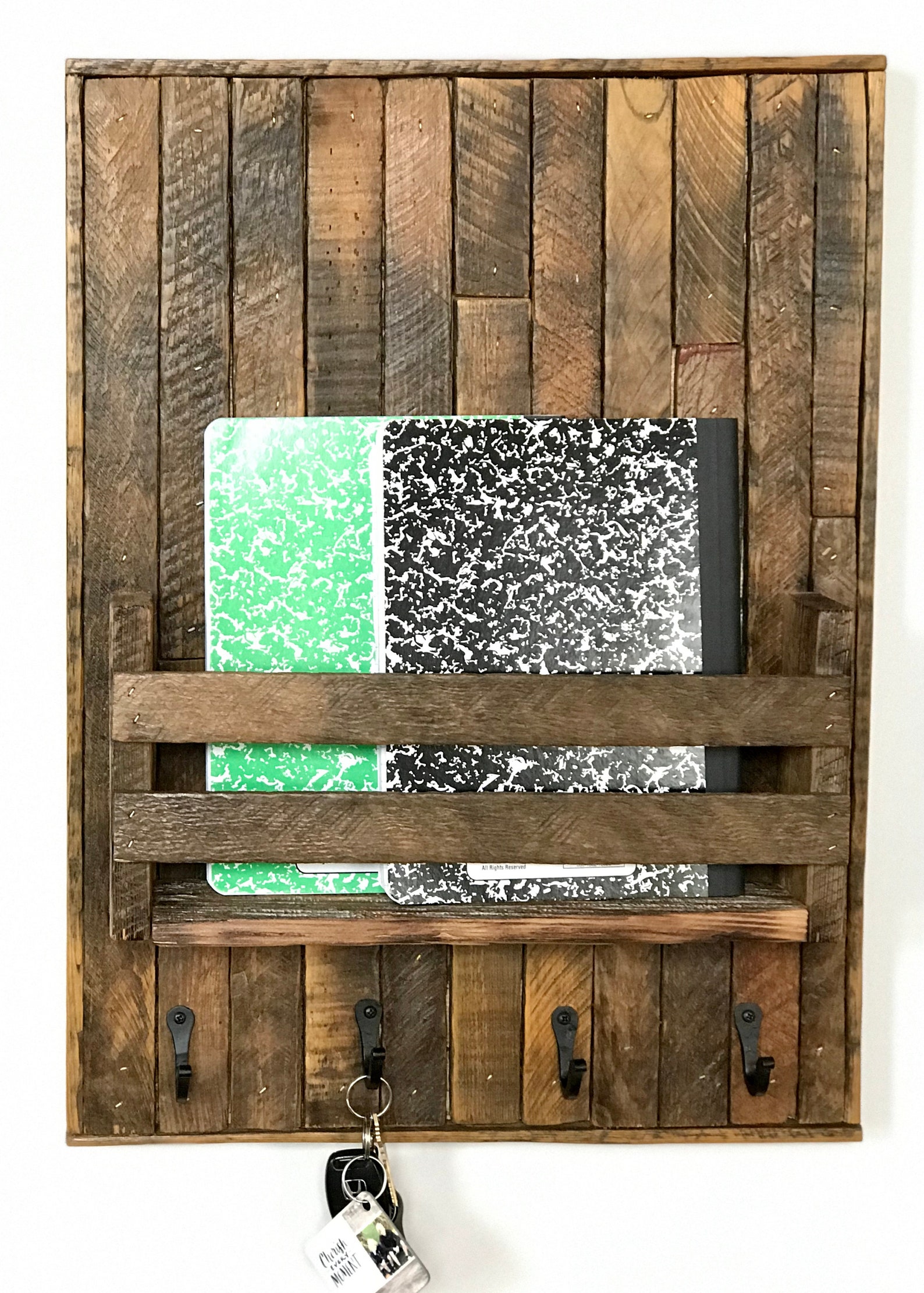 Rustic Key Holder With Mail Slot Etsy