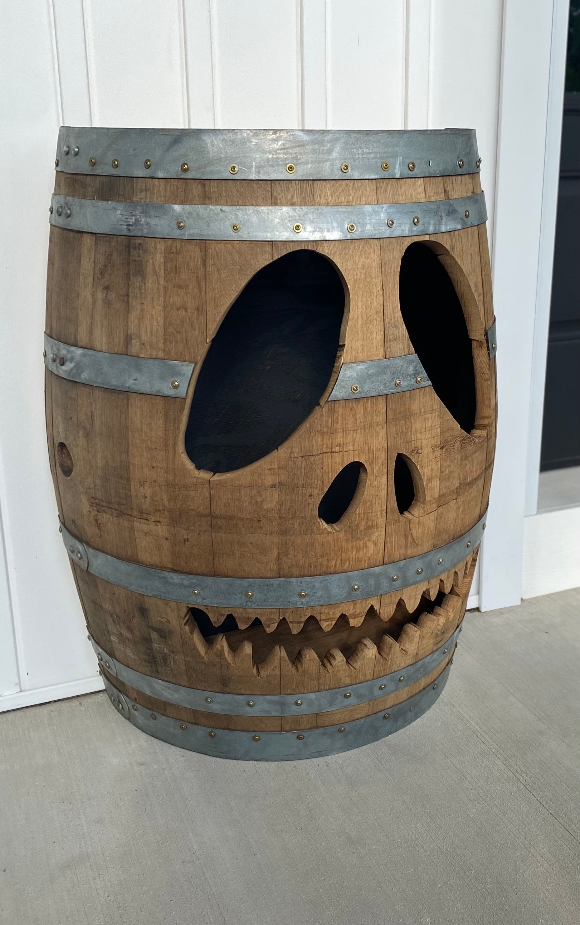 Whiskey Wine Barrel Jack O'lantern Etsy