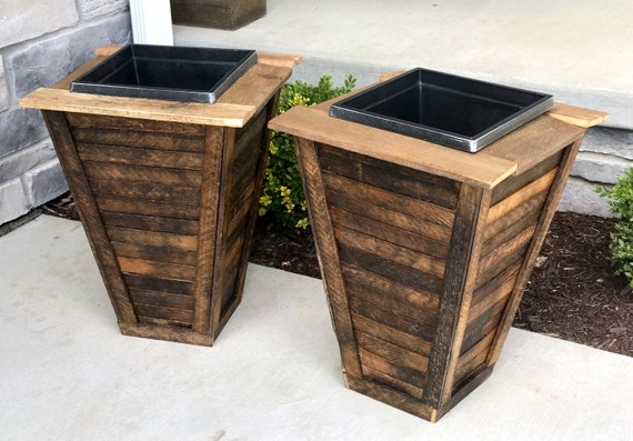 Reclaimed Tobacco Lath Planter (set Ot Two)
