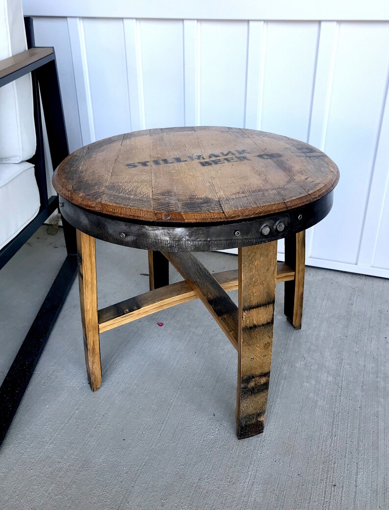 Whiskey Wine Barrel Patio Table Etsy