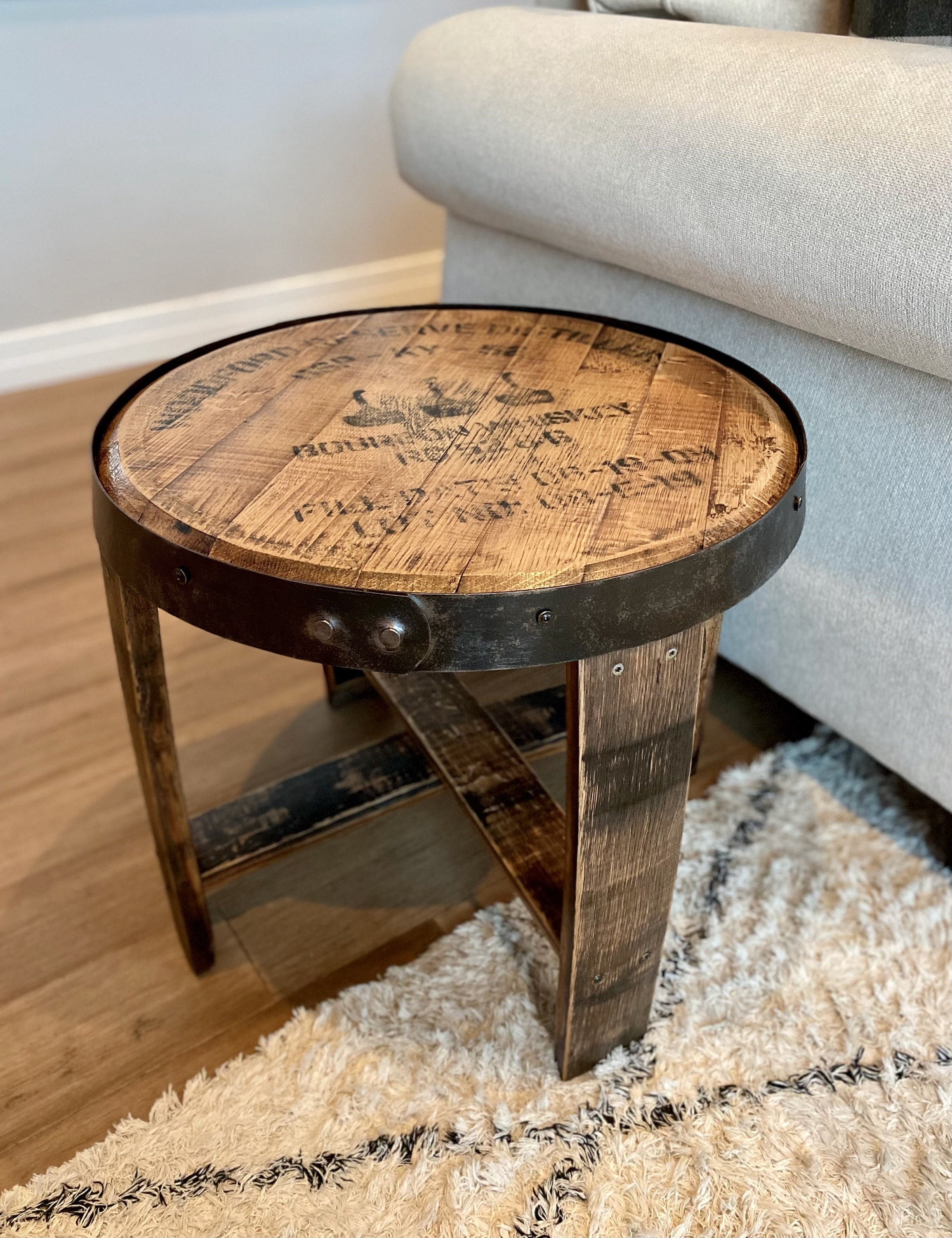 Whiskey barrel end tables for sale deals