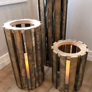 Reclaimed Tobacco Lath Vase Set of 3 image 3