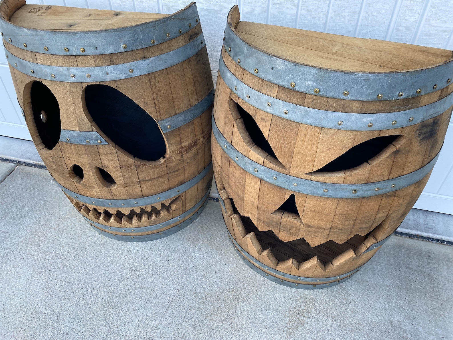 Whiskey Wine Barrel Jack O'lantern Etsy
