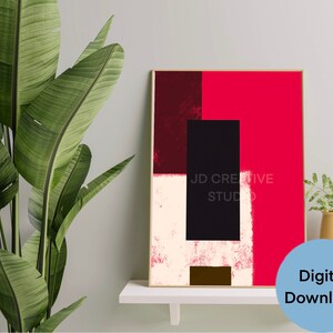 Abstract Wall Art, Black Red Prints, Earth Tone Wall Art, Neutral Decor Art, Modern Red Art, Living Room Decor, Bedroom Wall Art Prints