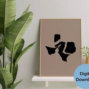 Texas Abstract Wall Art, Black Beige Prints, Earth Tone Wall Art, Neutral Decor Art, Modern Art, Living Room Decor, Bedroom Wall Art Prints
