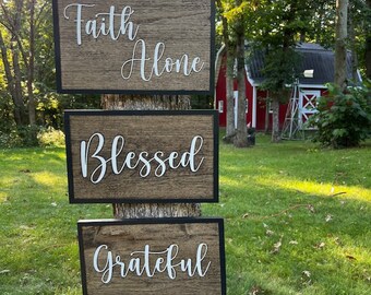 Inspirational Bible Verse Sign; Hand Carved, Hand Painted