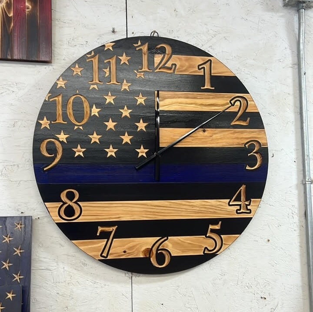 Thin Blue Line Clock - Etsy