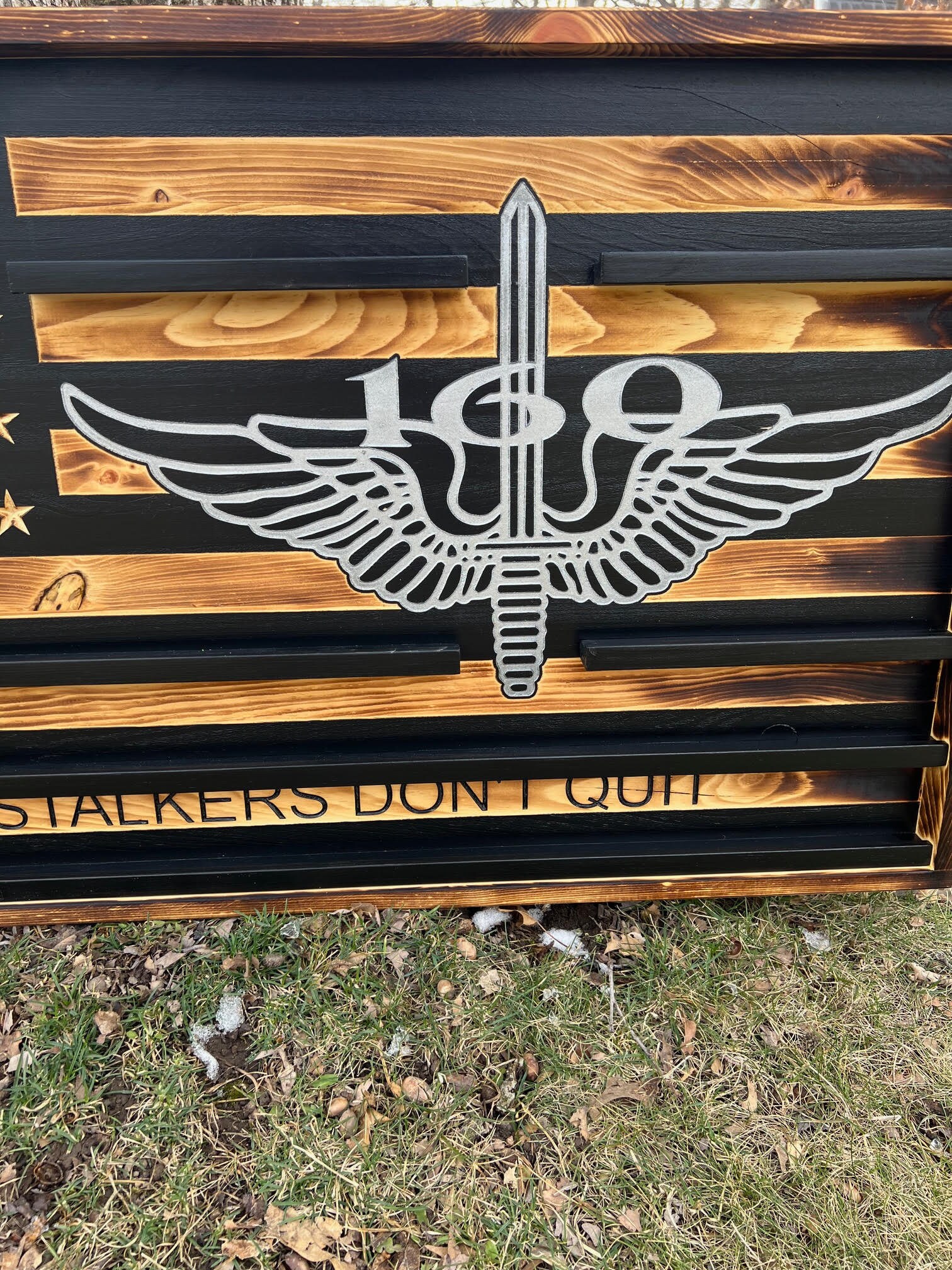 160th SOAR Nightstalker Wood Carved American Flag Coin Shelf - Etsy
